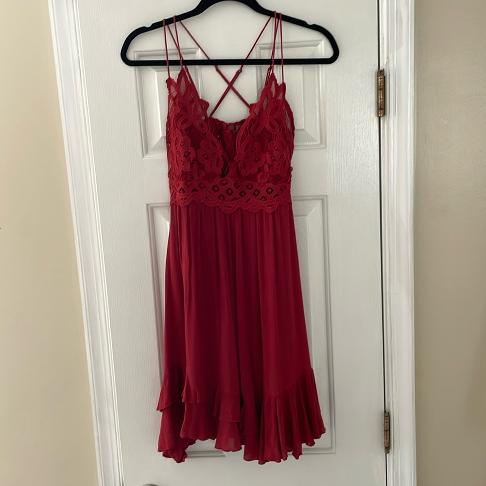 FREE PEOPLE ADELLA DRESS dark cherry size medium